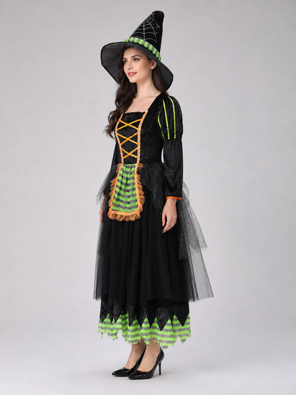 Witch Costume Dress with Hat for Cosplay