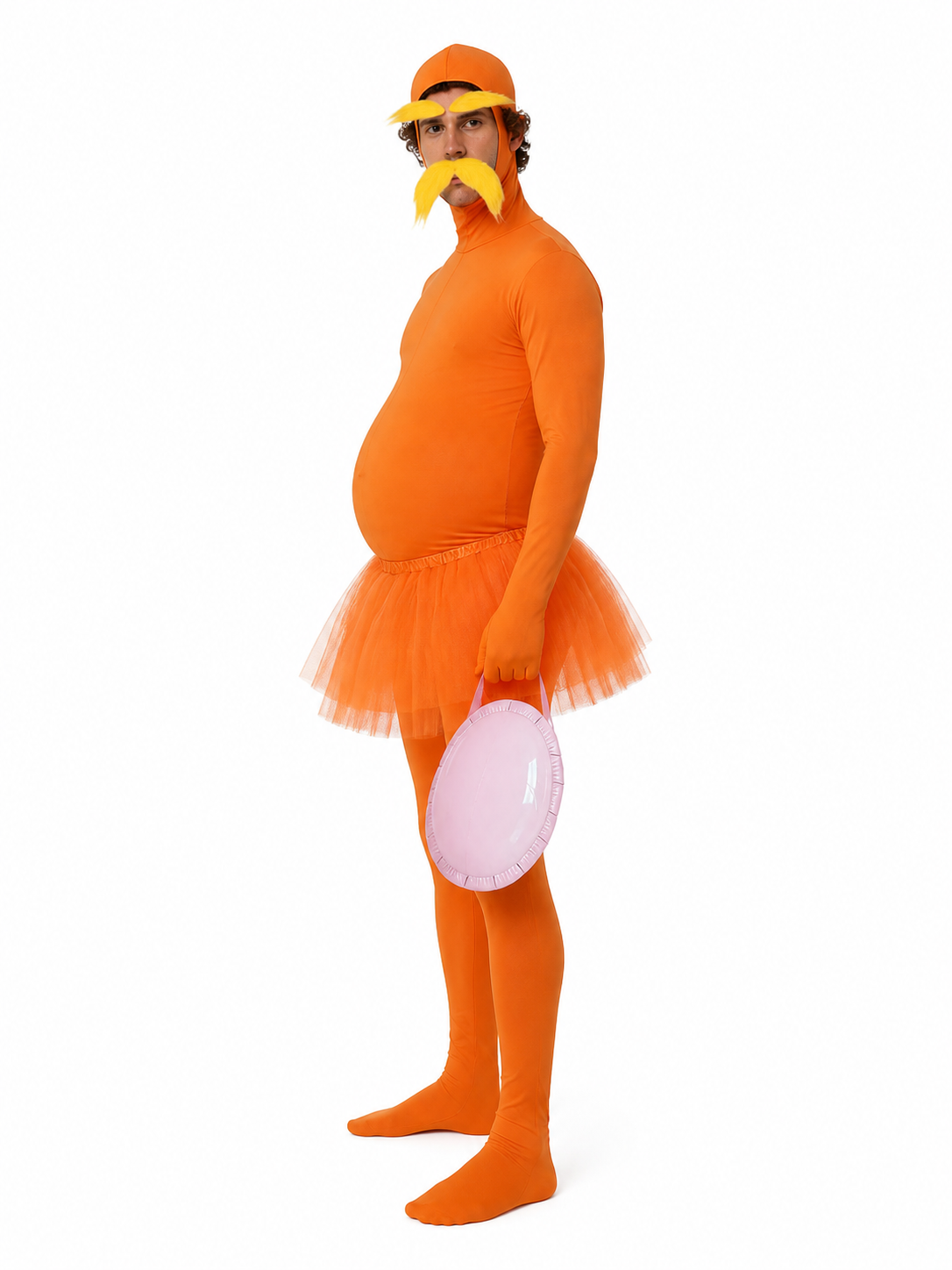 Halloween Costume Orange Hooded Jumpsuit side view