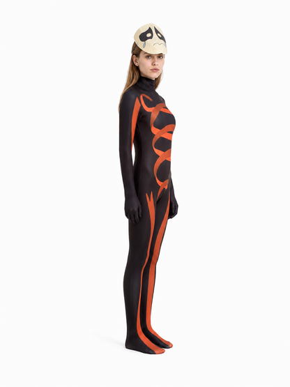 Pomni Cosplay Jumpsuit Costume with Mask side view