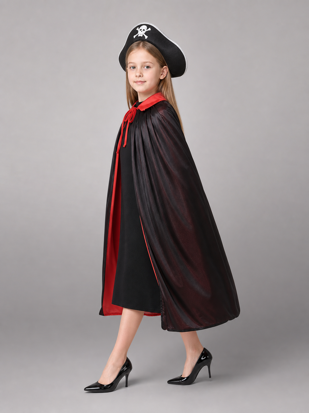 Black and Red Pirate Carnival Cloak