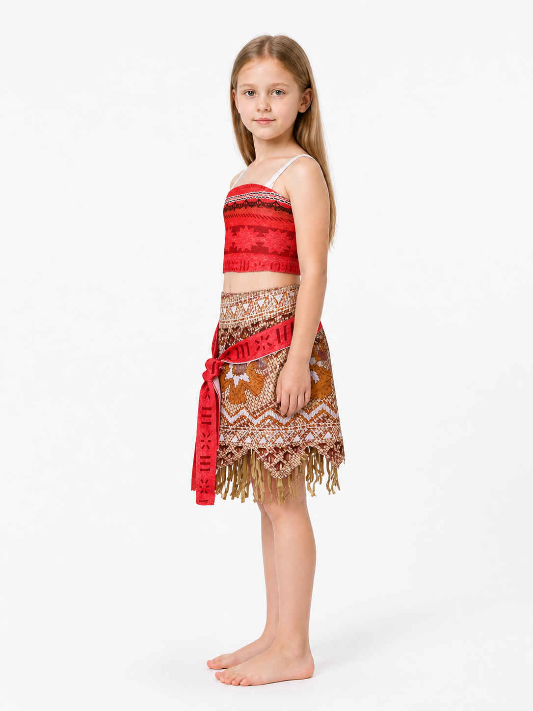 Children's Moana Costume with Skirt and Top for Halloween side view