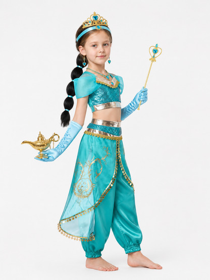 Children's Princess Jasmine Costume with Accessories side view