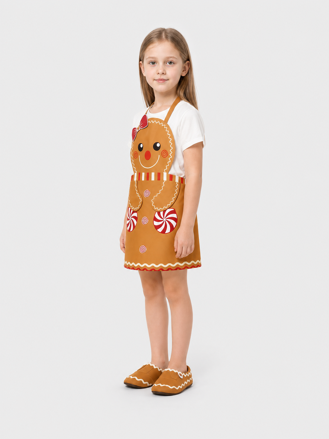 Gingerbread Man Apron with Bow Design
