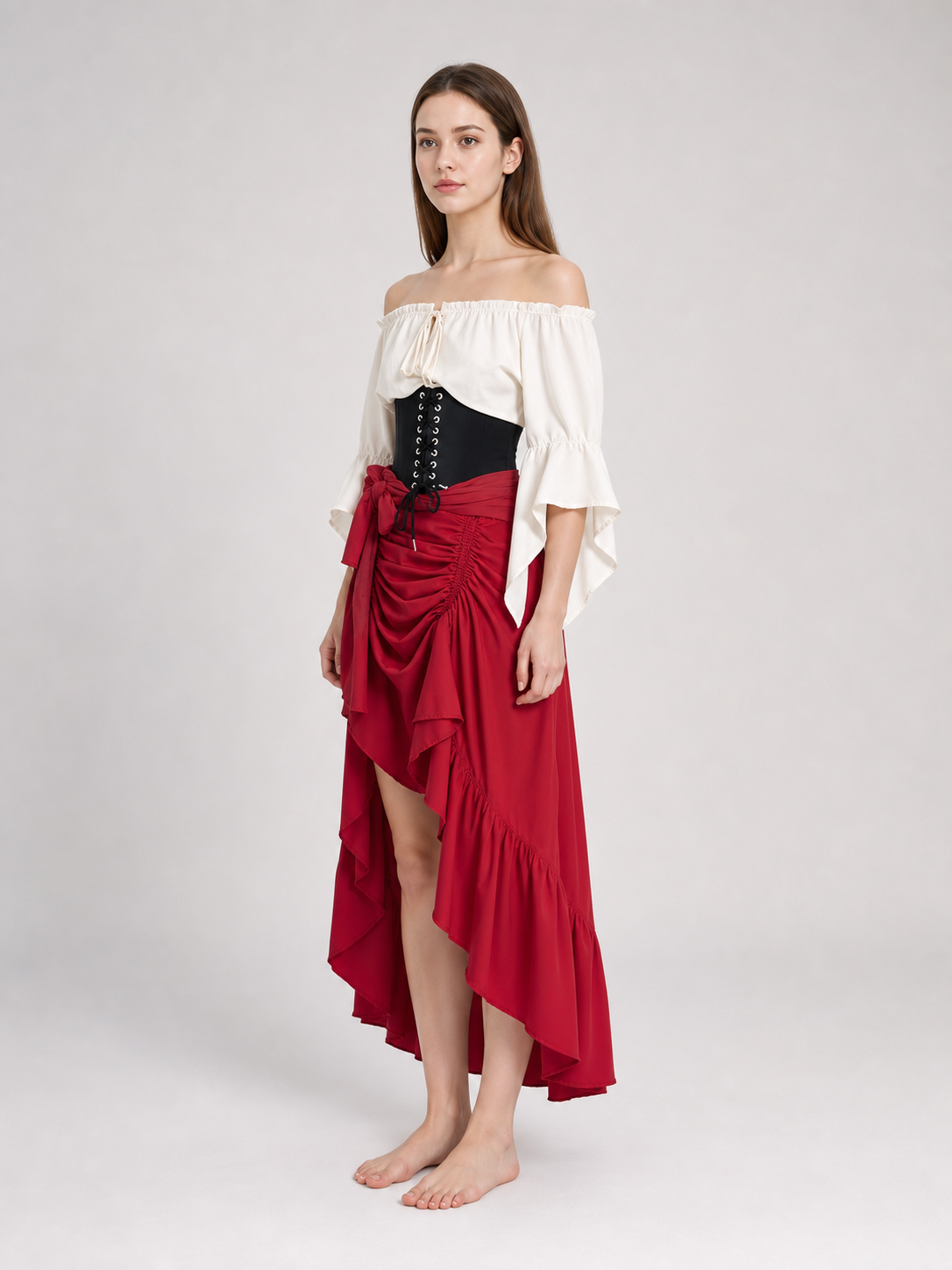 Pirate-Style Costume with Corset
