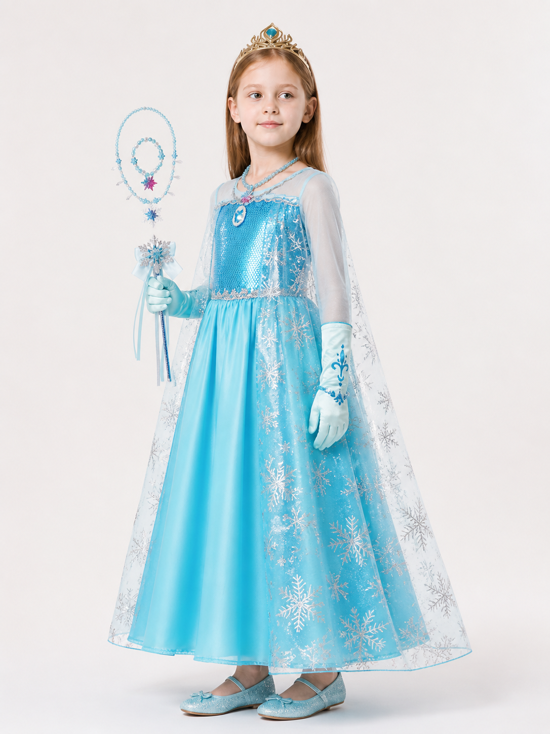 Snow Queen Costume for Girls for Halloween and Cosplay side view