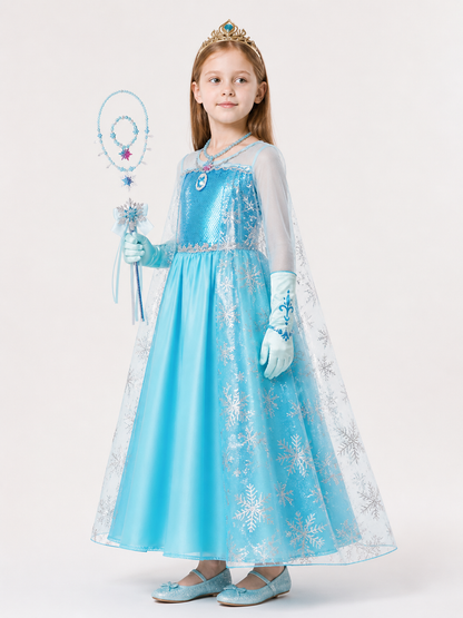 Snow Queen Costume for Girls for Halloween and Cosplay side view