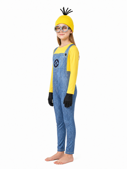 Minion Costume with Goggles, Yellow and Blue 2026 side view