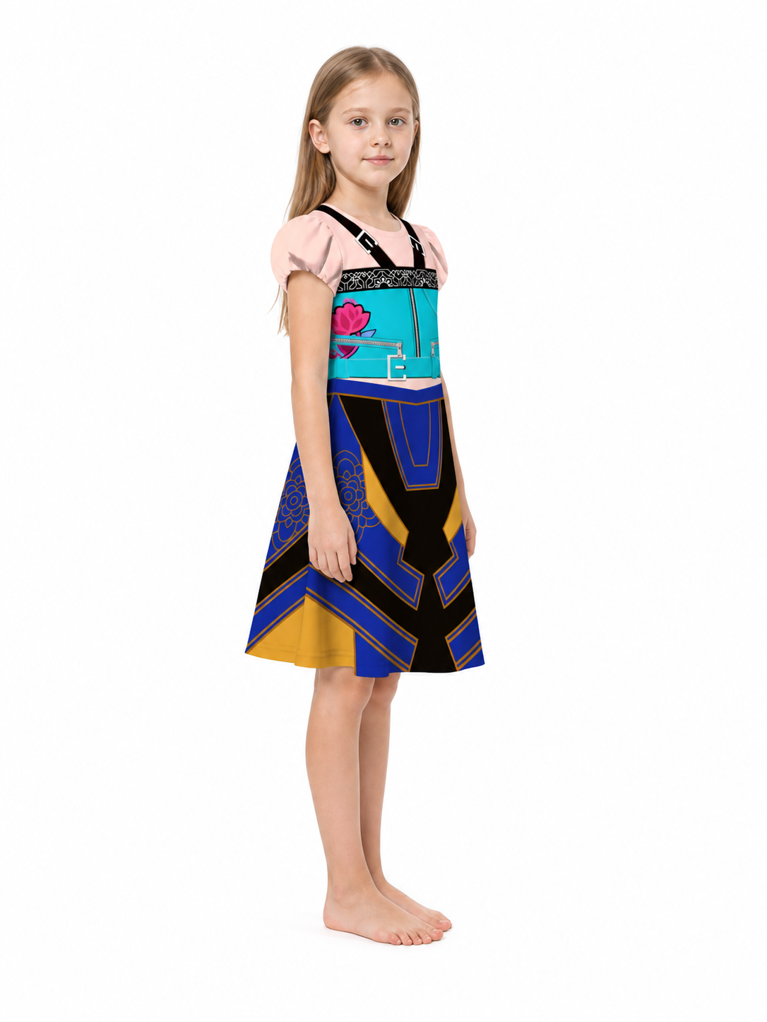 Children’s Dress with Puffy Sleeves and Sequins