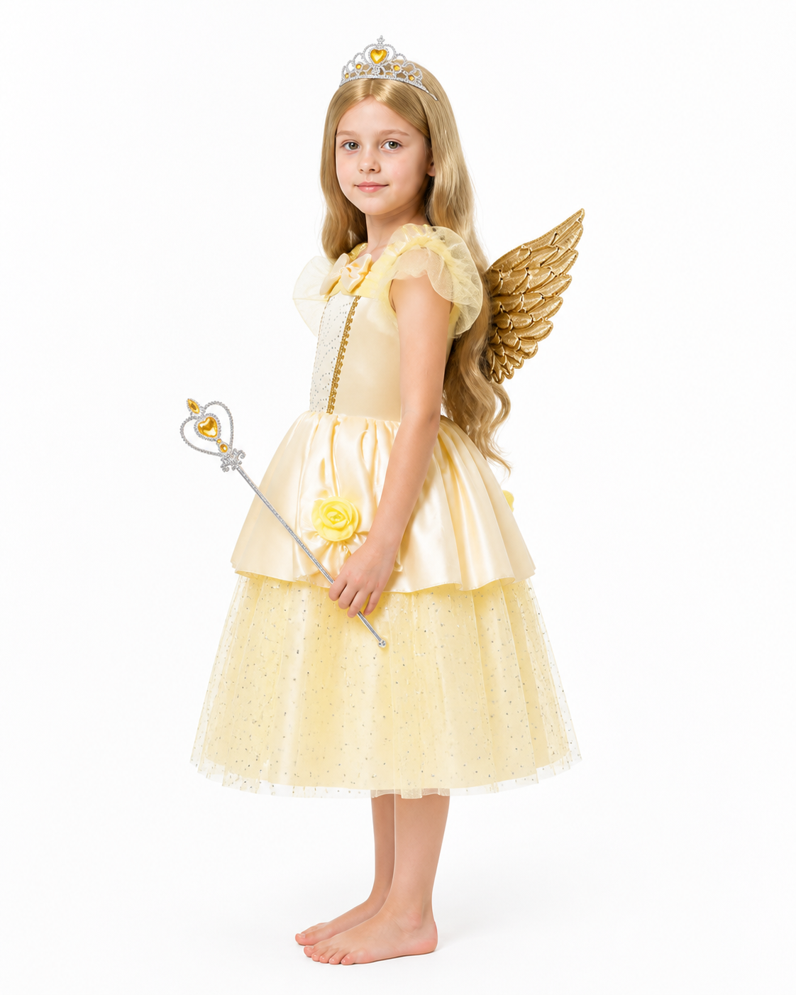 Full Princess Dress with Wings and Crown side view
