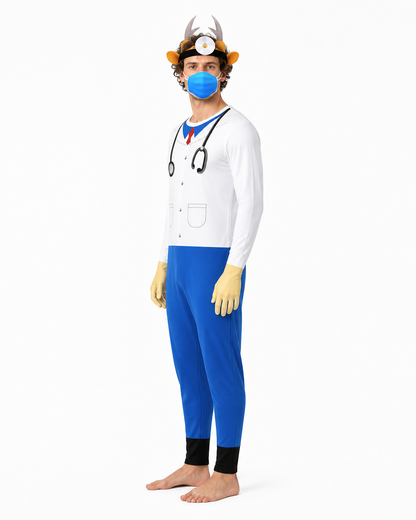 Deer Doctor Carnival Costume with Antlers side view