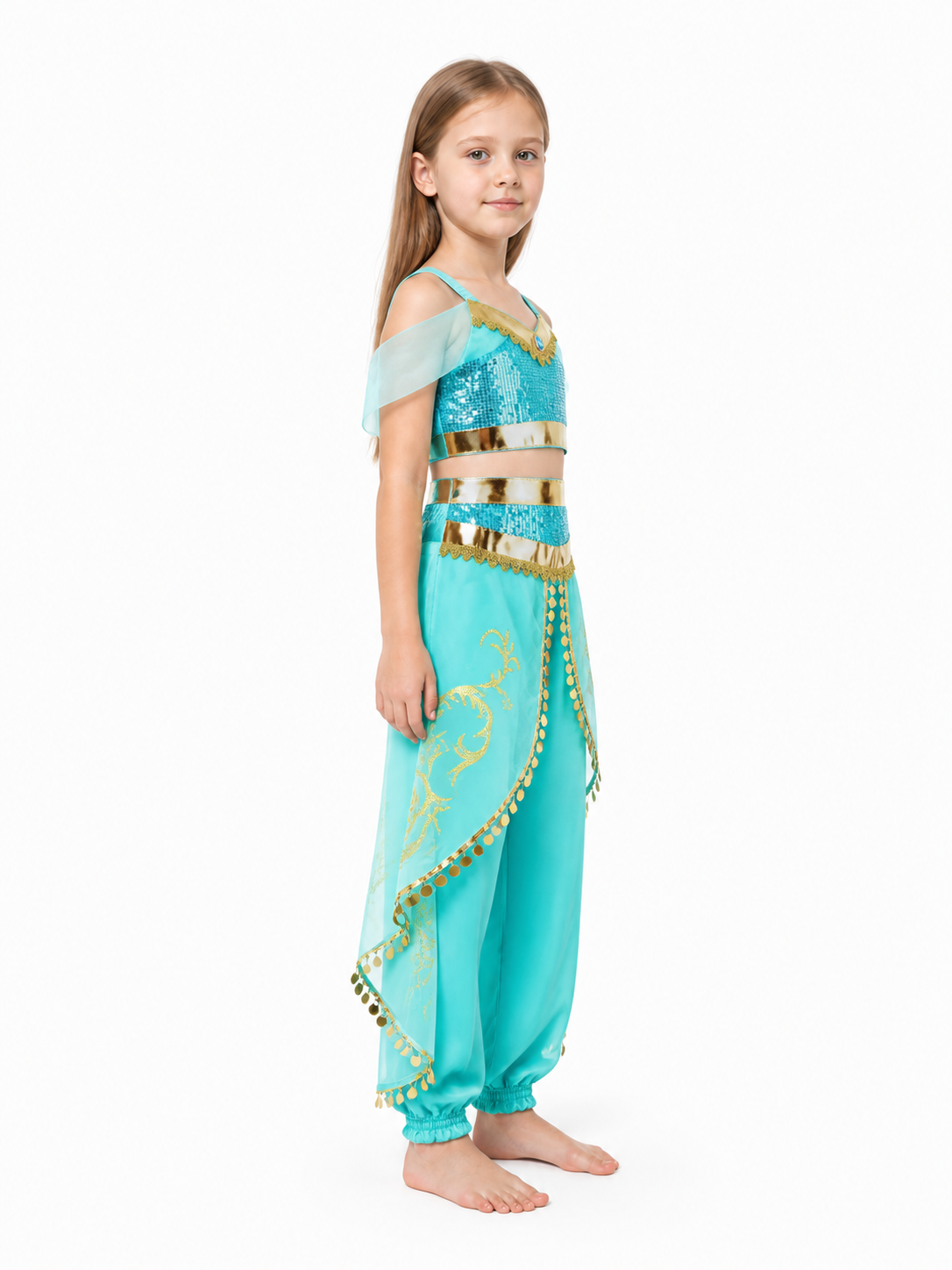 Jasmine Children's Carnival Costume with Sequins side view