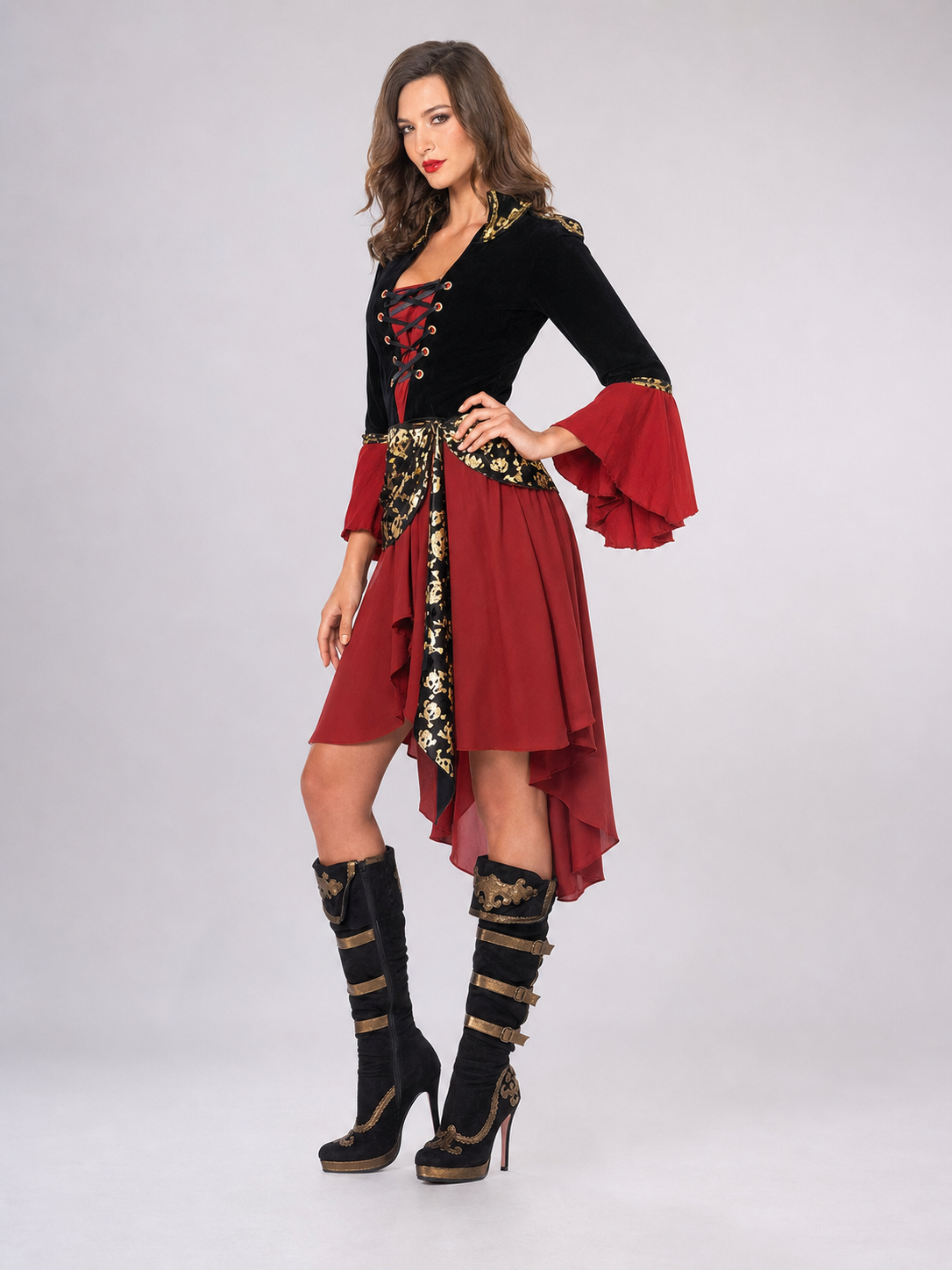 Pirate Costume with Gold Decor