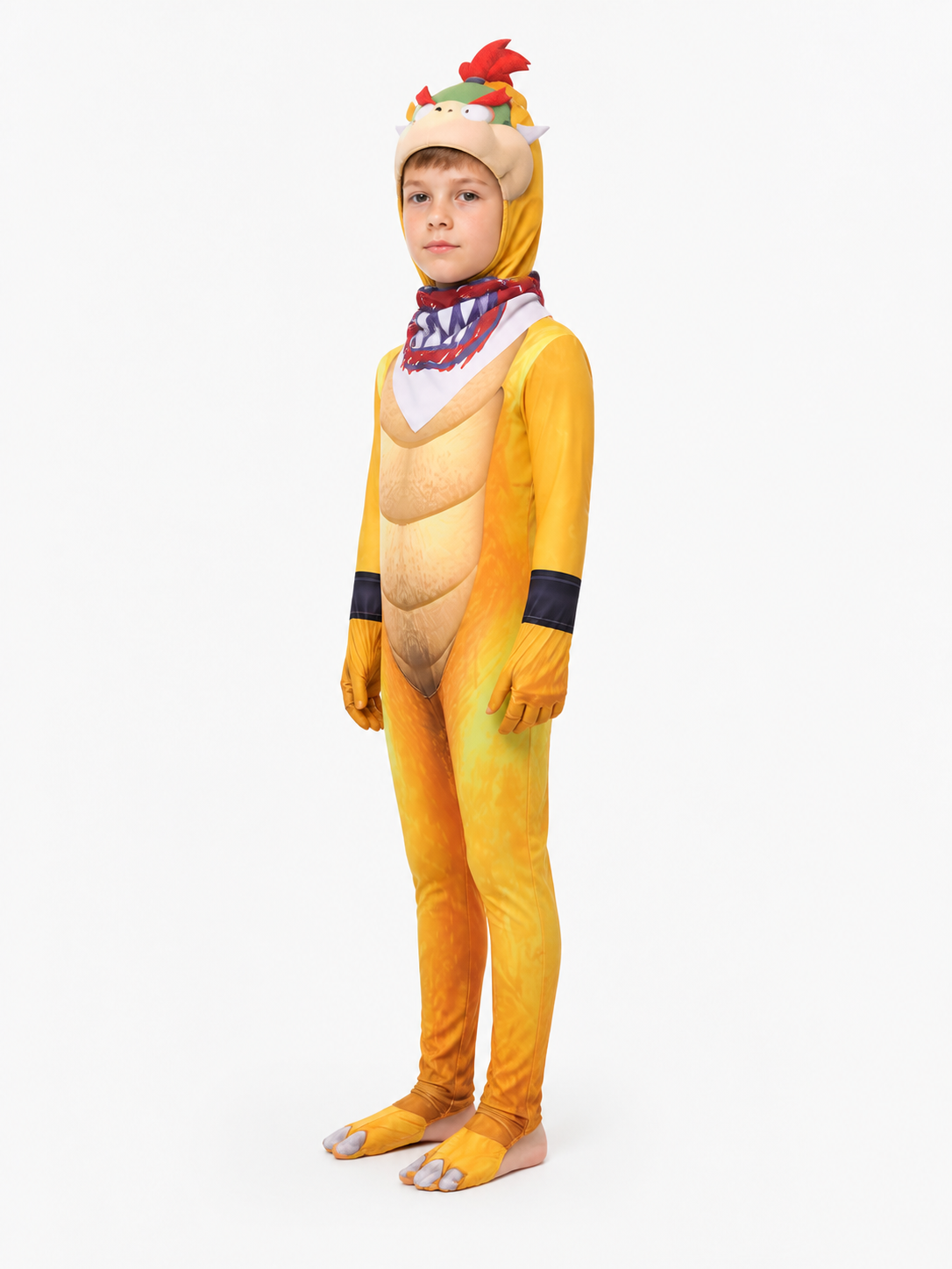 Bowser Cosplay Jumpsuit with Headwear and Tie side view