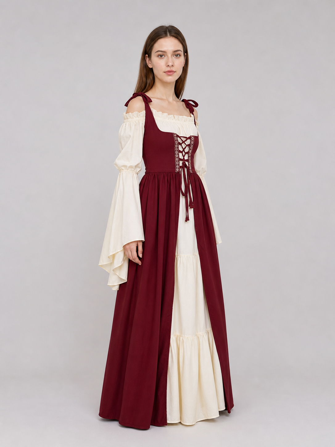 Renaissance-Style Costume Dress with Lacing side view 3