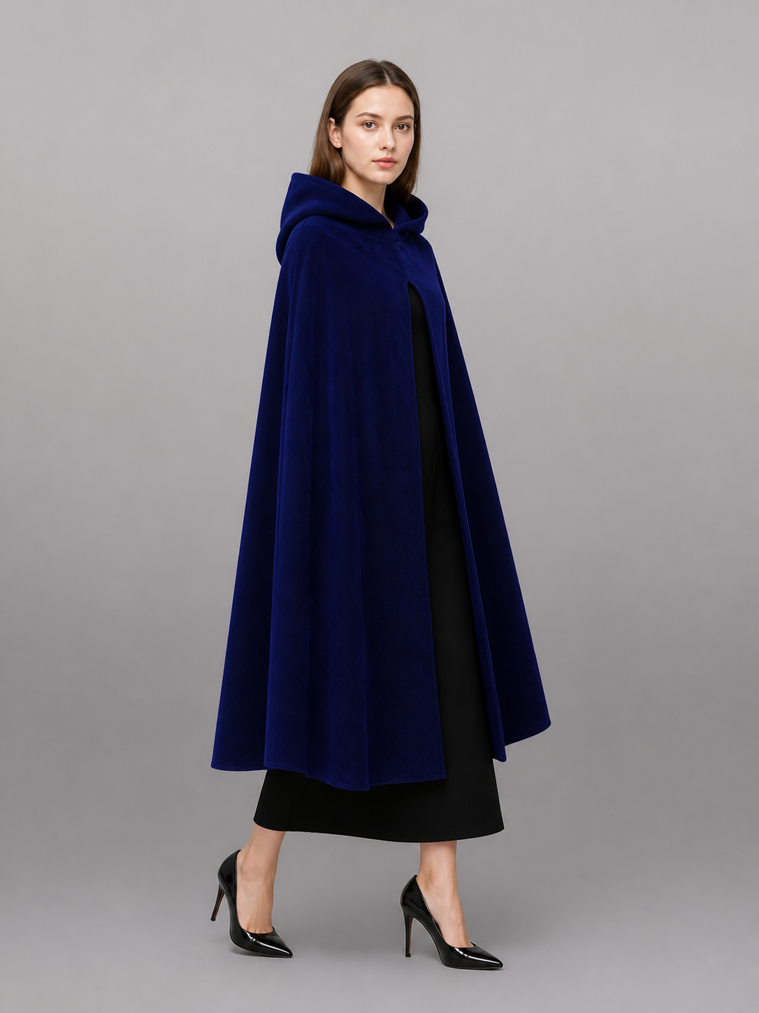 Dark Navy Carnival Cloak with Hood