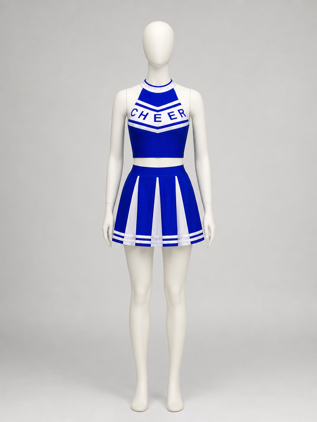 Cheerleading-Style Performance Costume, Blue and White