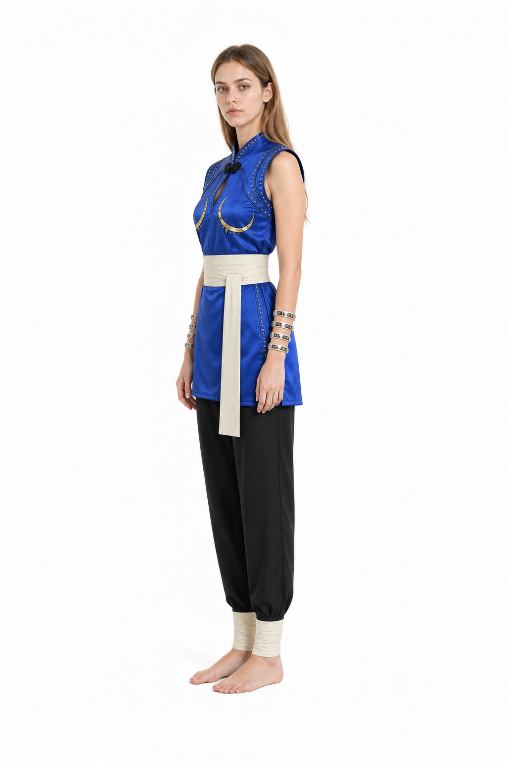 Chun-Li Cosplay Costume, Accessory Set side view