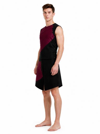 Sleeveless Jumpsuit with an Asymmetrical Panel side view