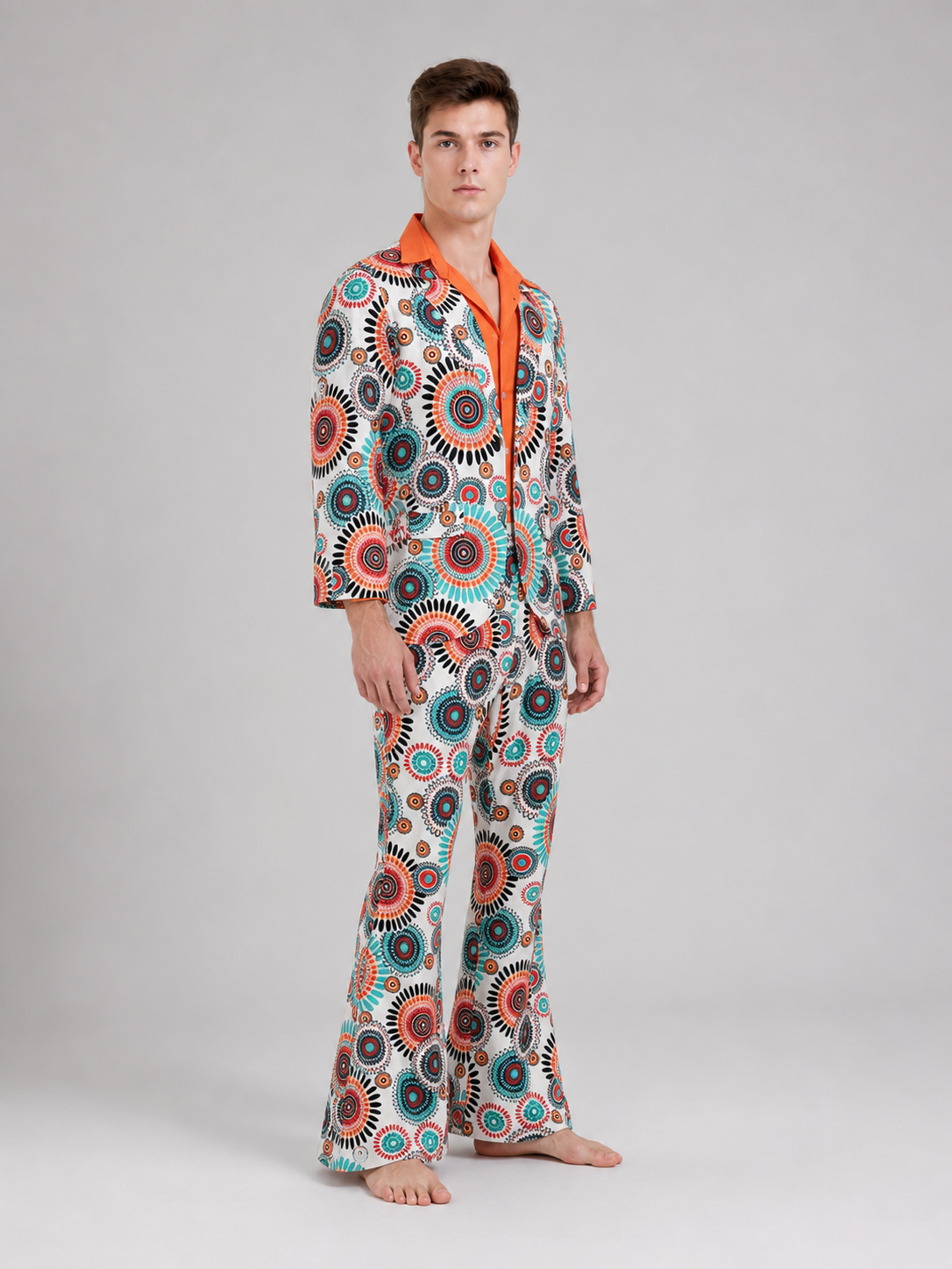 Geometric Print Disco Costume: Shirt and Pants