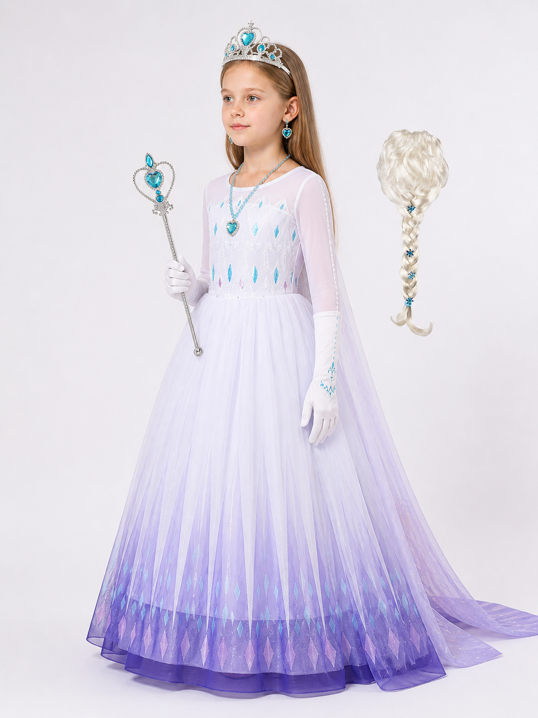 Purple Snow Princess Carnival Costume for Cosplay side view