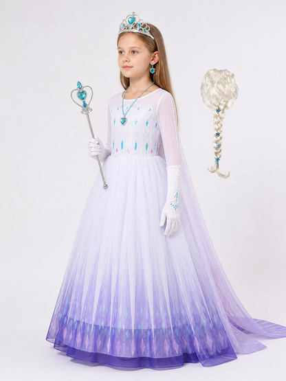 Purple Snow Princess Carnival Costume for Cosplay side view