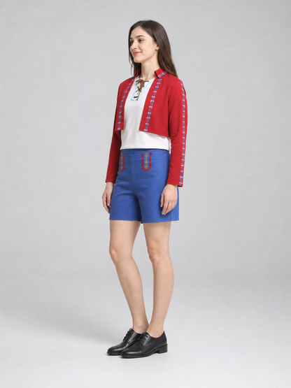Historical Cosplay Costume, Red and Blue Set side view