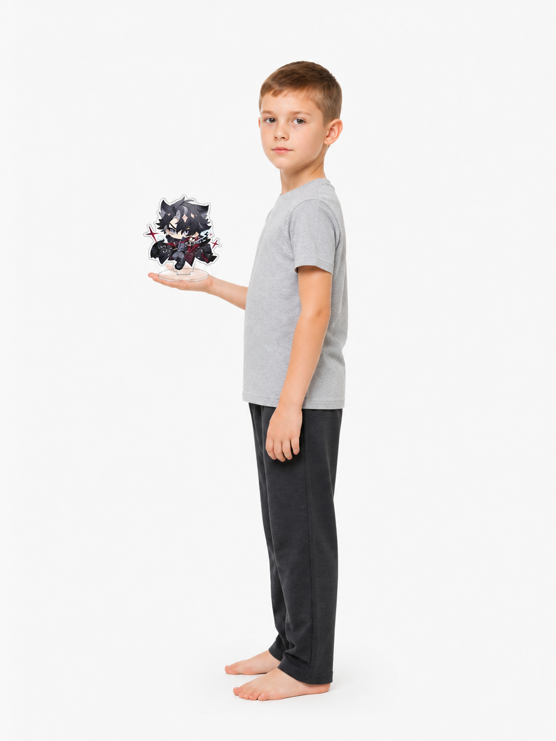 Anime Character Figurine with Stand for Desk Display side view