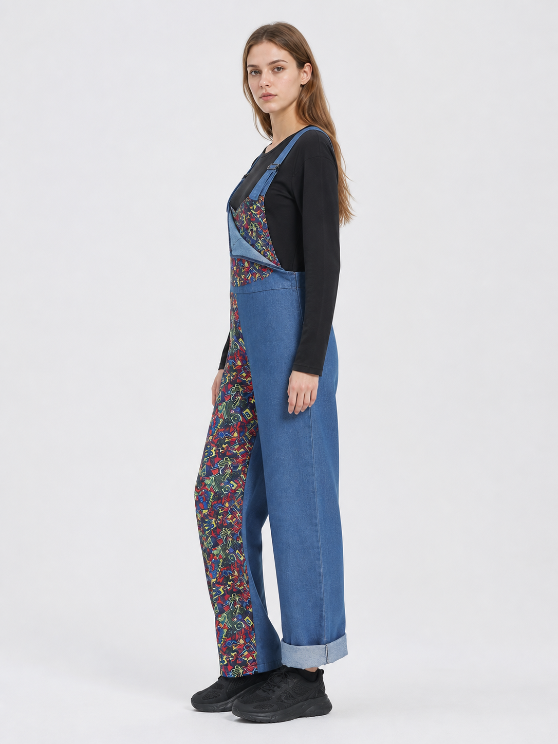 Strappy Jumpsuit with Asymmetric Pant Legs side view
