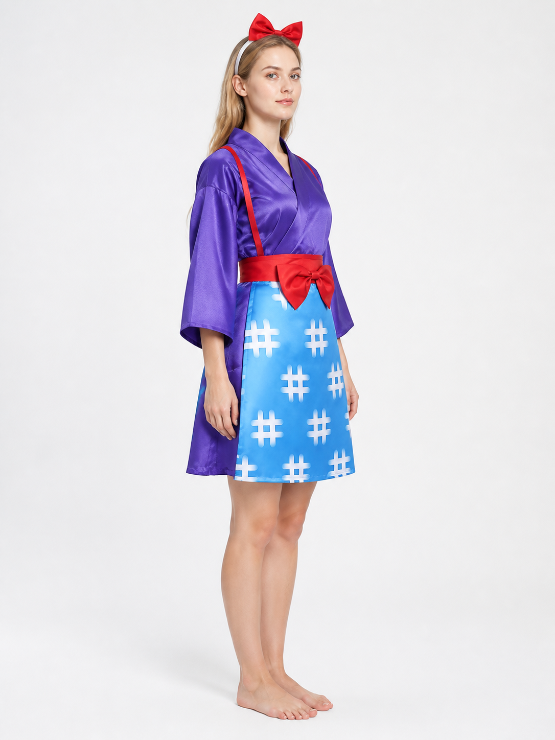 Animal Crossing Costume with Red Bow and Collar side view