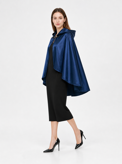 Blue Carnival Hooded Cape for Stage