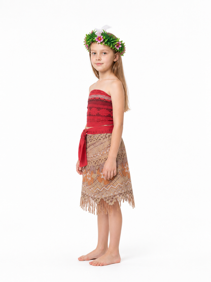 Children’s Carnival Costume with Wreath and Skirt side view