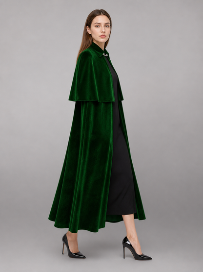 Green Carnival Cloak with High Collar