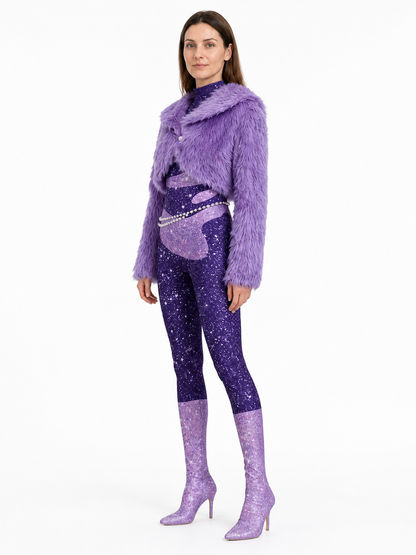 Purple Plush Cosplay Costume Inspired by Zootopia side view