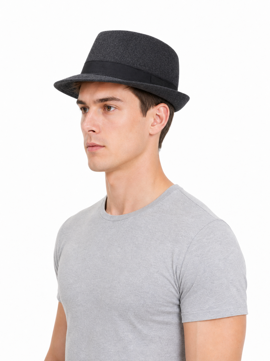Costume fedora hat with black ribbon
