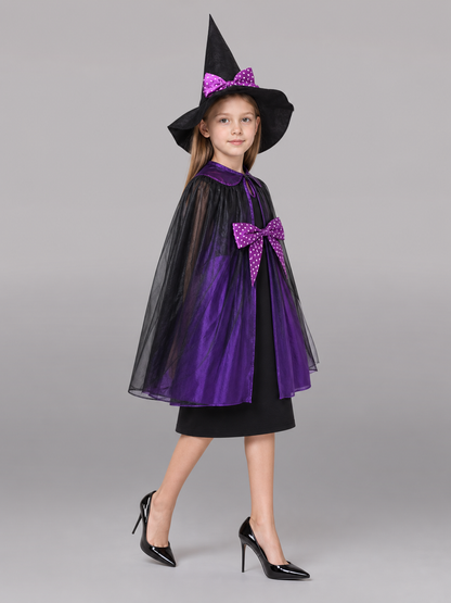 Purple Carnival Cloak with Witch Hat