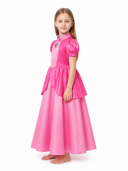 Pink Carnival Dress with Puffy Sleeves side view