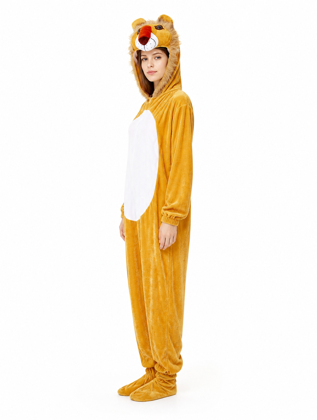 Lion Hooded Jumpsuit with Long Sleeves side view