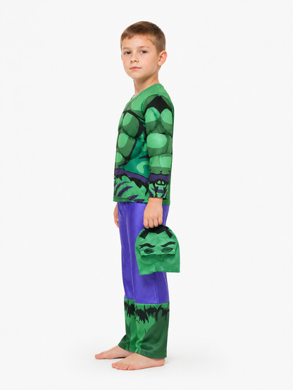 Hulk Costume for Kids with Muscles and Mask side view