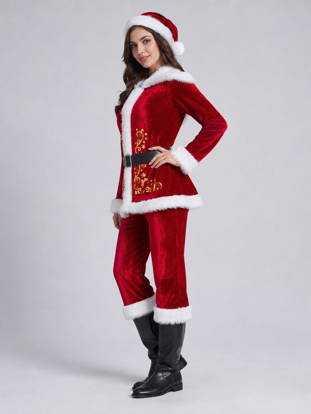 Santa Claus Costume with Hat and Beard