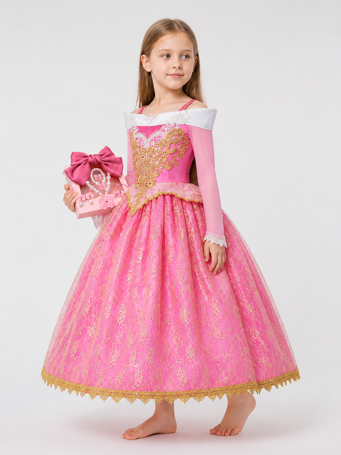 Pink Princess Halloween Costume side view