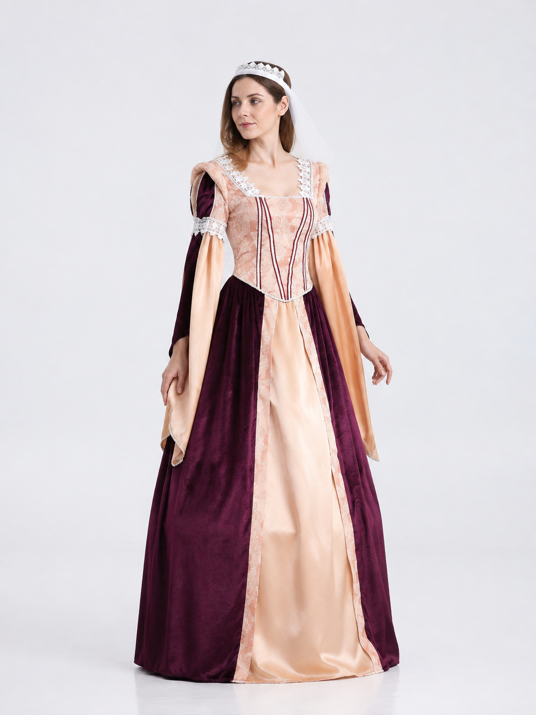 Medieval Court Dress 1647 for Cosplay side view