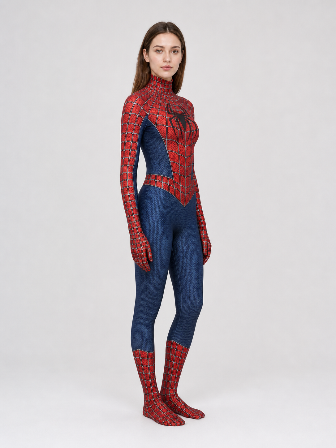 Spider-Man Jumpsuit with Mask and Web Pattern