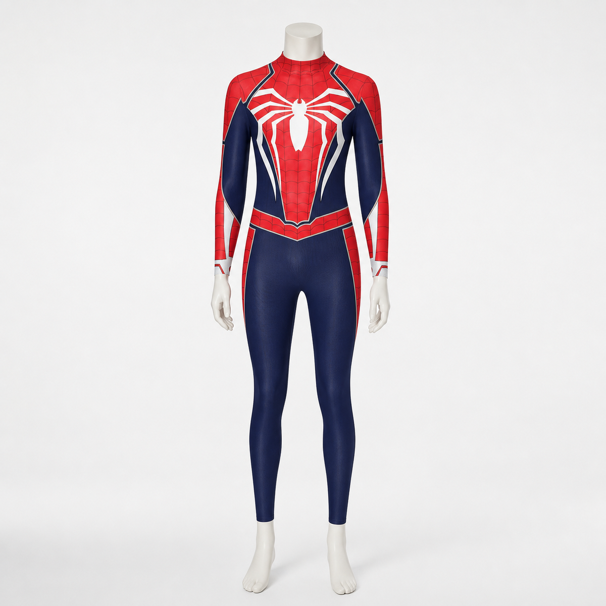 Red and Blue Spider-Man Costume with Web Pattern side view