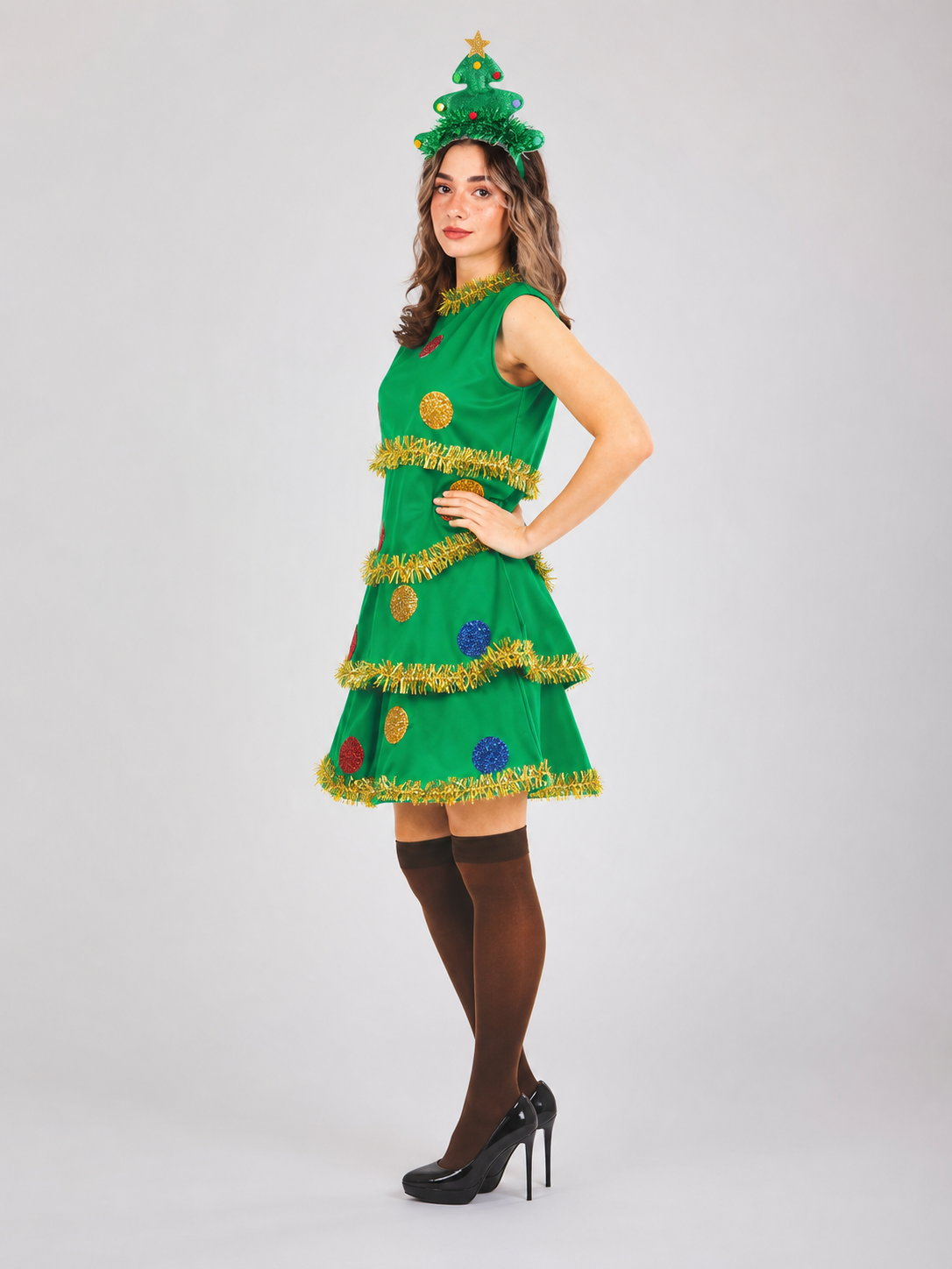 Green Christmas Tree Costume for Cosplay with Accessories