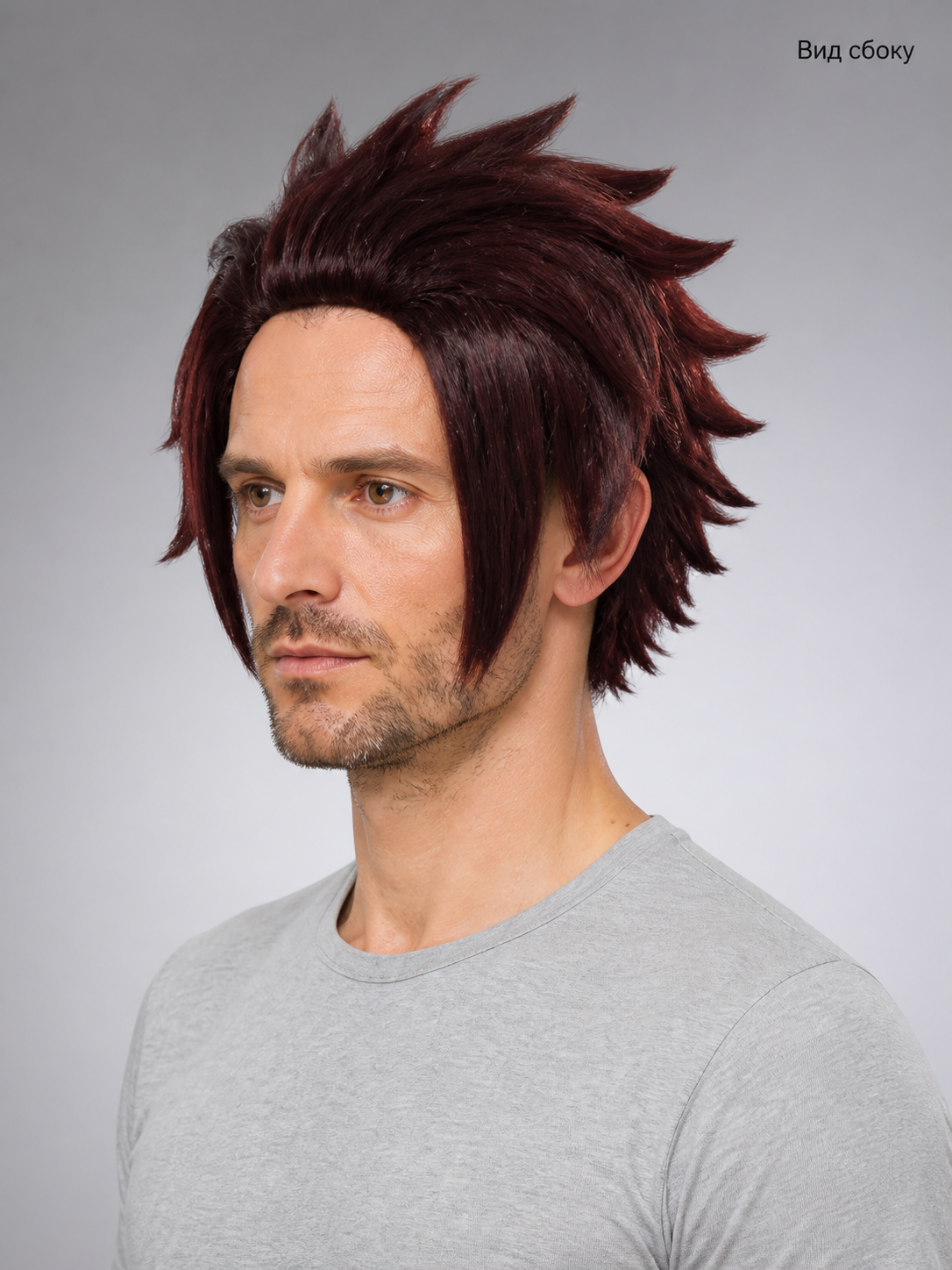Red-Brown Carnival Wig for Halloween and Cosplay side view