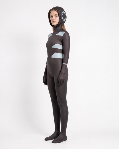 Doors jumpsuit costume with mask for cosplay side view