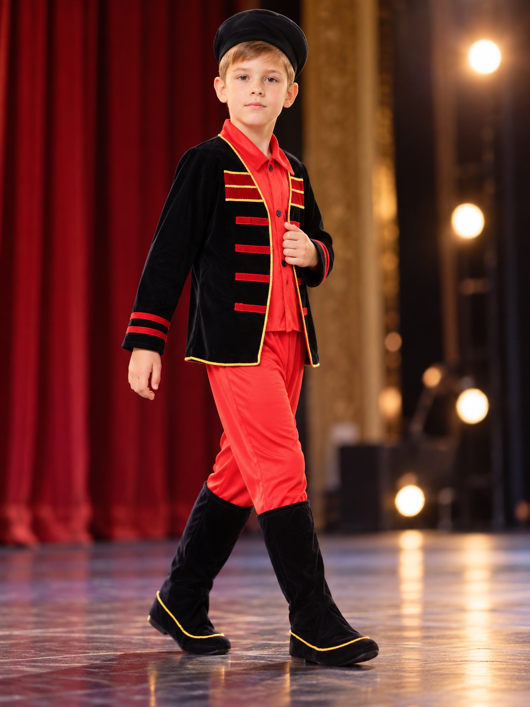 Children's Carnival Costume in Russian Stage Style side view