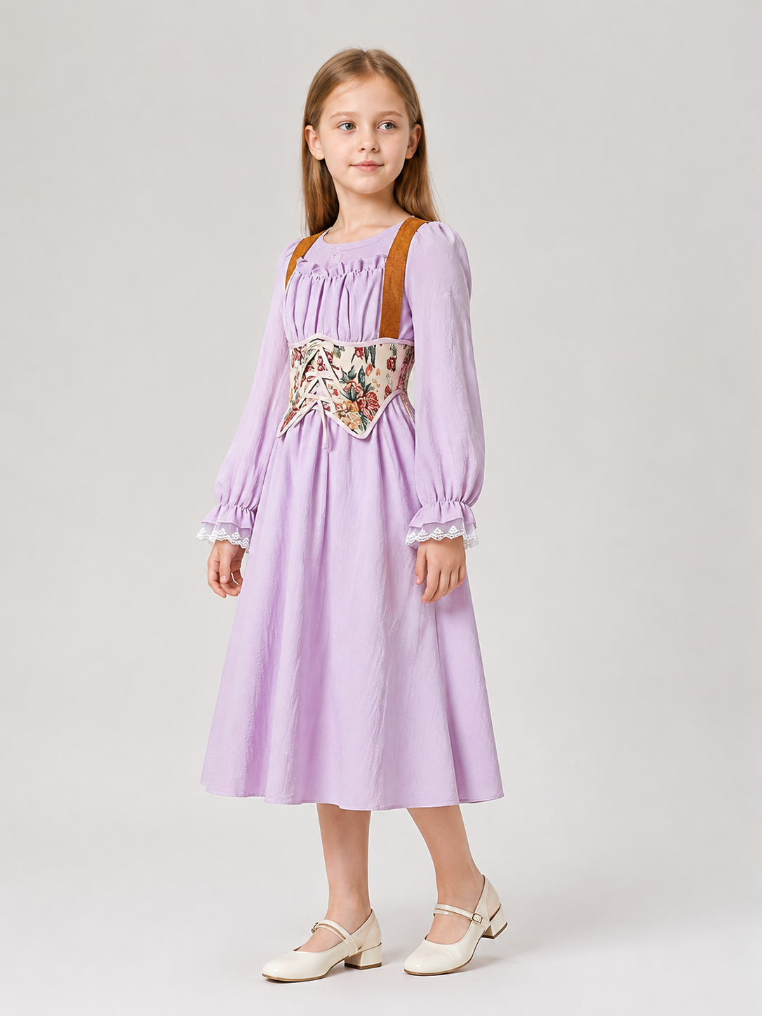 Long-Sleeve Medieval Princess Dress Cosplay side view
