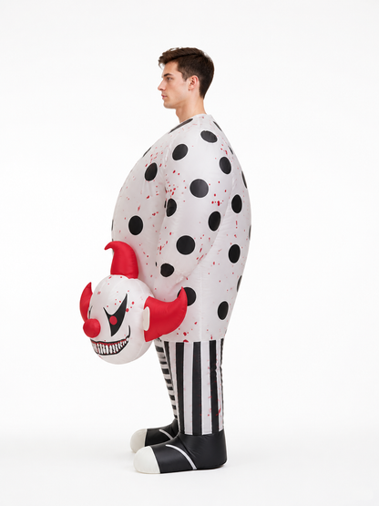 Inflatable Bloody Clown Costume with Upside-Down Legs side view