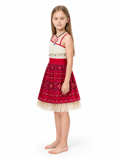 Moana Carnival Dress with Fringe and Lace